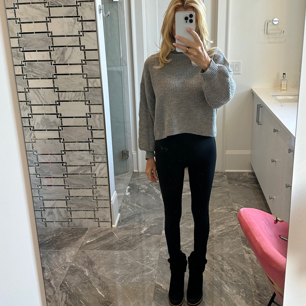 Grey cable knit sweater